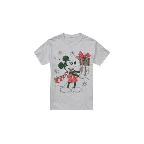 Disney Мужская футболка с изображением Микки Мауса на Рождество