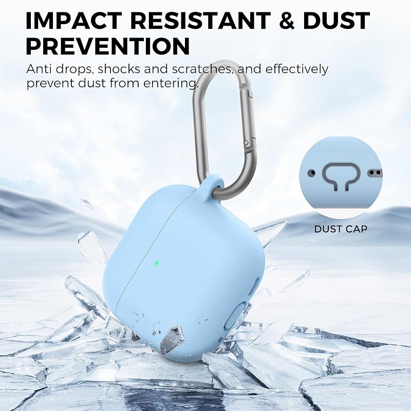 Чехол AhaStyle AirPods 4 (2024) мягкий силикон 4-го поколения В комплекте набор для чистки Apple для 4-х корпусов Противоударный чехол USB-C зарядка