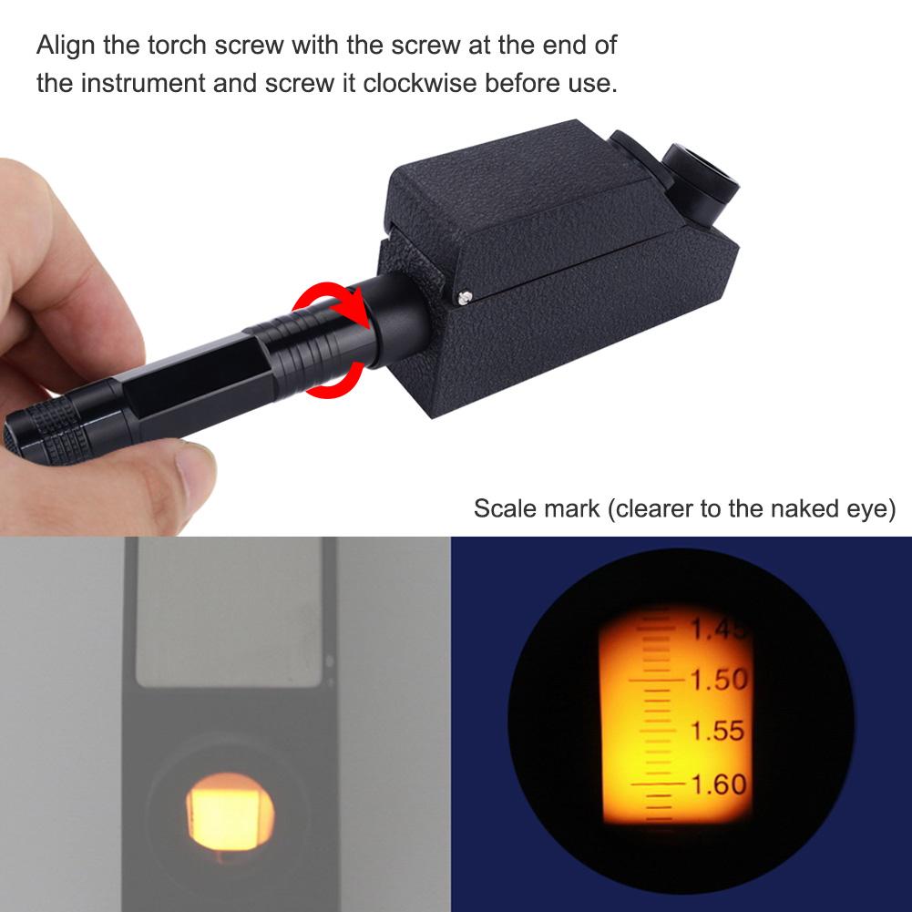 Геммологический рефрактометр тестер бриллиантов ювелирный инструмент оптический прибор с источником света для идентификации подлинности драгоценных камней
