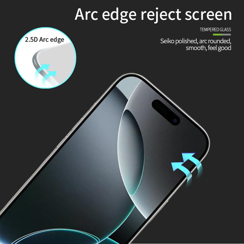 For iPhone 17 Pro Max Screen Protector MOFI 9H Full Glue Full Coverage High Aluminum-Silicon Glass Film