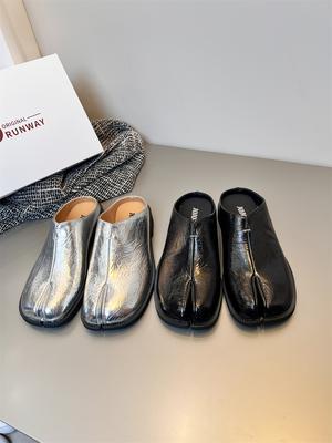 Bailamos Женские тапочки с раздельным пальцем Таби Ниндзя Слипоны Балетки с круглым носком Неглубокие Ленивые Лодочки Слингбэки Мюли Обувь Британские Лоферы