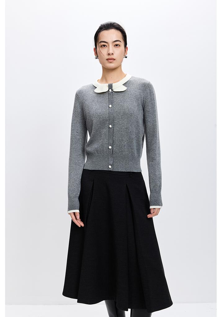 LILY Grey knot pullover knitted sweater