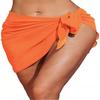 Summer Women's Short Saree Seaside Vacation Beach Party Bikini Cover-ups Solid Color Chiffon Breathable Wrap Mini Skirt