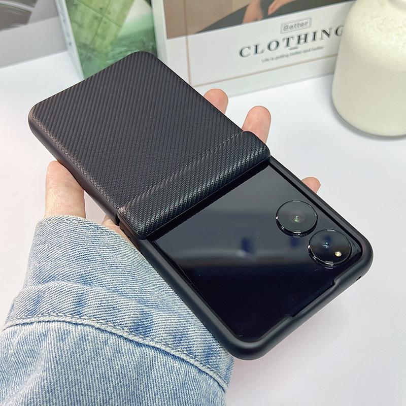 Применимо к чехлу для мобильного телефона Xiaomi MixFlip2, полноразмерный шарнир на центральной оси, противоударный, ultra-тонкий чехол из углеродного волокна и кожи для mixflip2