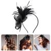 Tulle Flower Hair Hoop for Women Elegant 1920s Feathered Headband Nonslip Flapper Fascinator Hairband for Formal Event