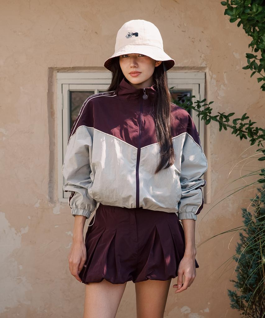 KANDINI Deep Purple V-Shape Windbreaker Jumper