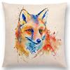Watercolor Animals Cushion Cover Portrait Head Bighorn Lion Leopard Tiger Bear Eagle Horse Dogs  Home Sofa Throw Pillow Case