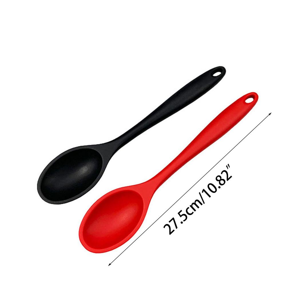 Heat Resistant Silicone Cooking Spoon Non Melting Stirring Spoon Durable Kitchen Spoon with Long Handle for Cooking