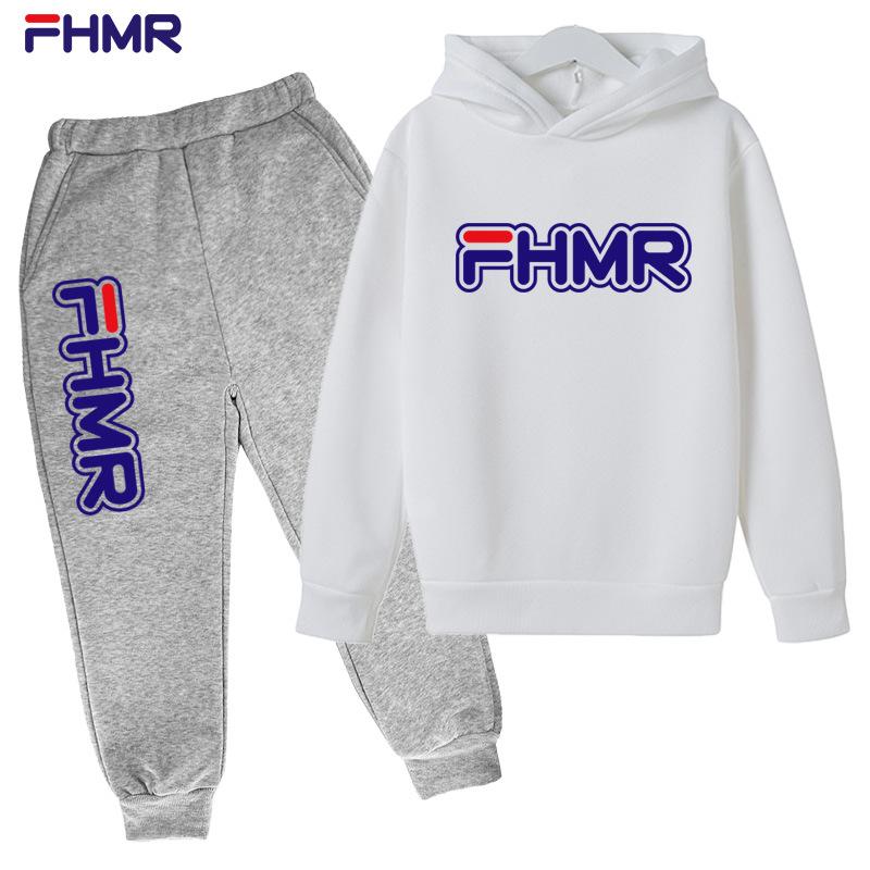 Детский комплект спортивной одежды со свитером FHMR, новая весенняя одежда, комплект из двух предметов с длинными рукавами для детей 3–16 лет
