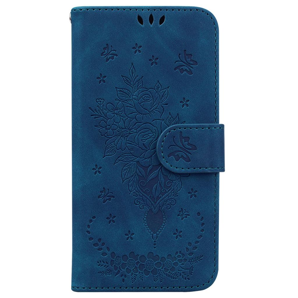 For Samsung Galaxy S25+ Case PU Leather Wallet Phone Cover Butterfly Flower Imprint