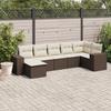 VidaXL Garden Lounge Set with Cushions 7 Pcs, Patio Sofas, Furniture Set, Outdoor Terrace Furniture, Brown 3222882