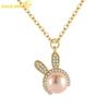 Милый и милый кролик, медный сплав, циркон, женское ожерелье, модный подарок