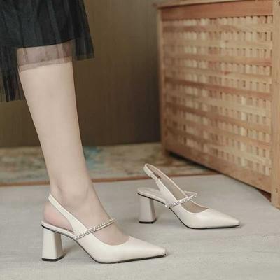 2025 однословные туфли Мэри Джейн в нишевом стиле со стразами, французские туфли-одиночки на высоком каблуке, с юбкой, с сумкой, с головкой, сандалии на толстом каблуке