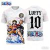2026 Японское аниме One Piece Луффи Графическая футболка Футбольная футболка Спортивная быстросохнущая мужская футболка Детская одежда Футболка Топ
