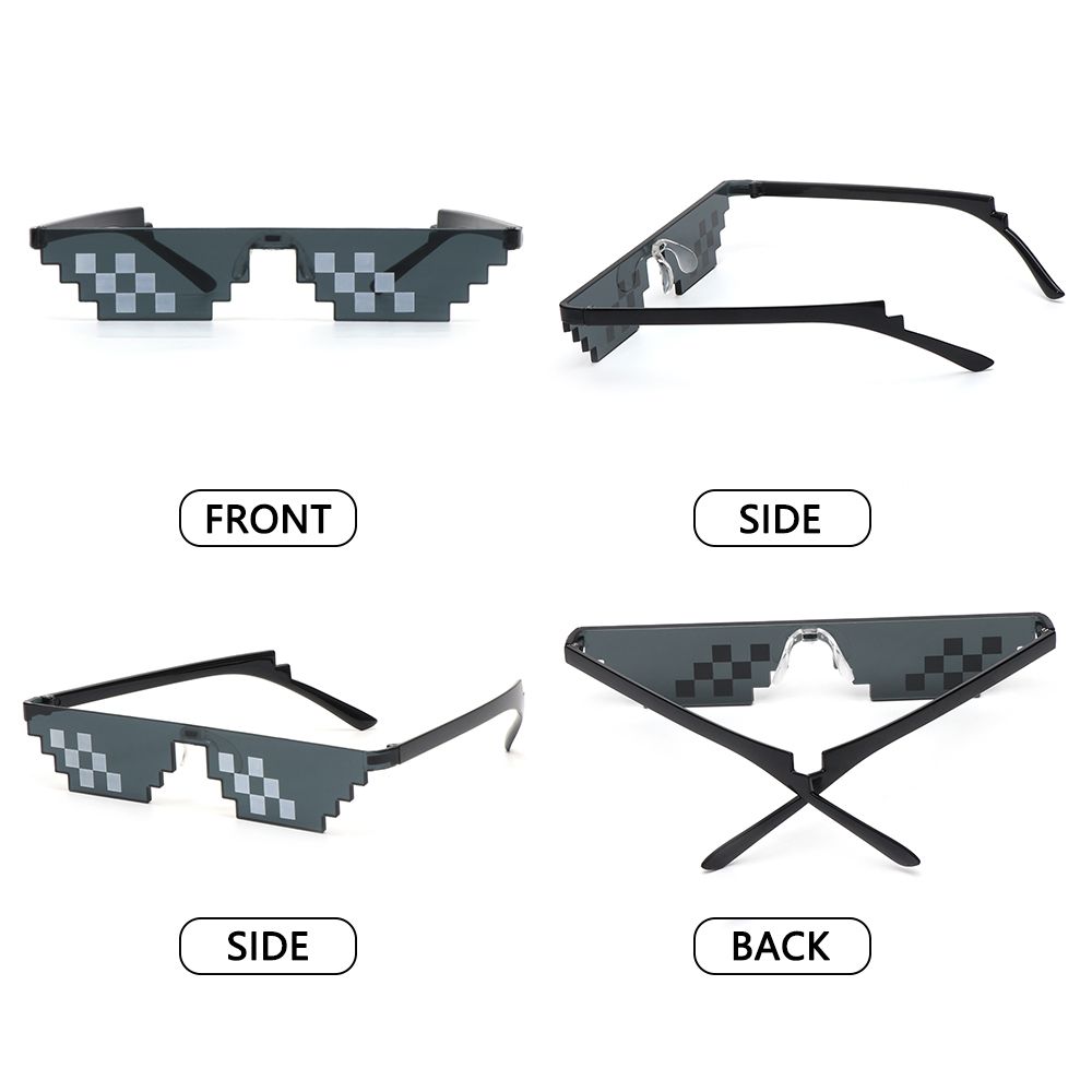 Pixel Mosaic Sunglasses Birthday/Party Cosplay Gamer Robot Sunglasses Fashion Retro Thug Life Sunglasses Women Favors Gift