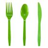 30pcs Plastic Knife Forks Spoons Set Flatware Disposable Cutlery Green White  Black Red Gold Reusable Plastic Tableware Supplies