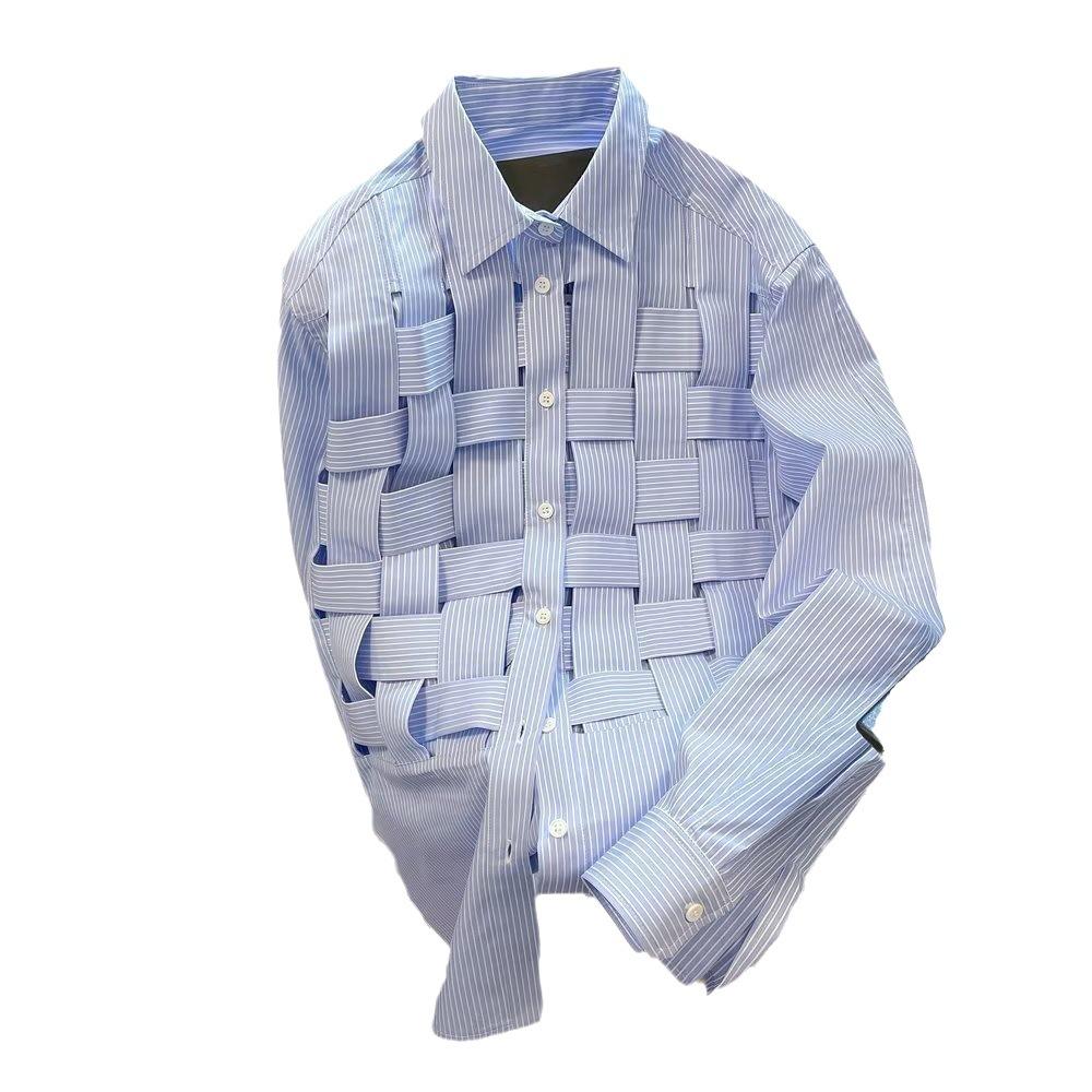 Женская однотонная рубашка с вырезом, с длинным рукавом, модная блузка в стиле пэчворк, шикарная повседневная рубашка