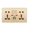Wall Mounted UK Power Outlet with 2 USB Ports Compact Panel Power Socket