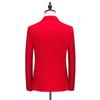 Fashion Men's Business Double Breasted Solid Color Suit Coat / Male Slim Wedding 2 Pieces Blazers Jacket Pants Trousers