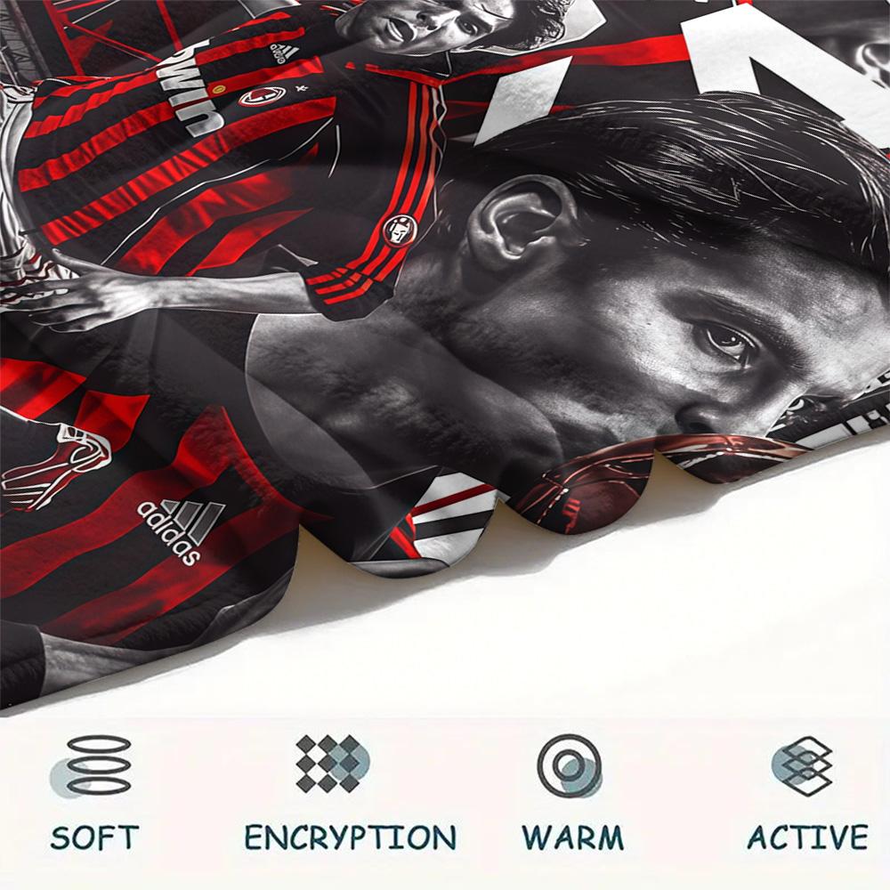 AC Milan Print FlAannel Blanket, High quality Comfortable for All Seasons, Home Decor, Warmth and Comfort