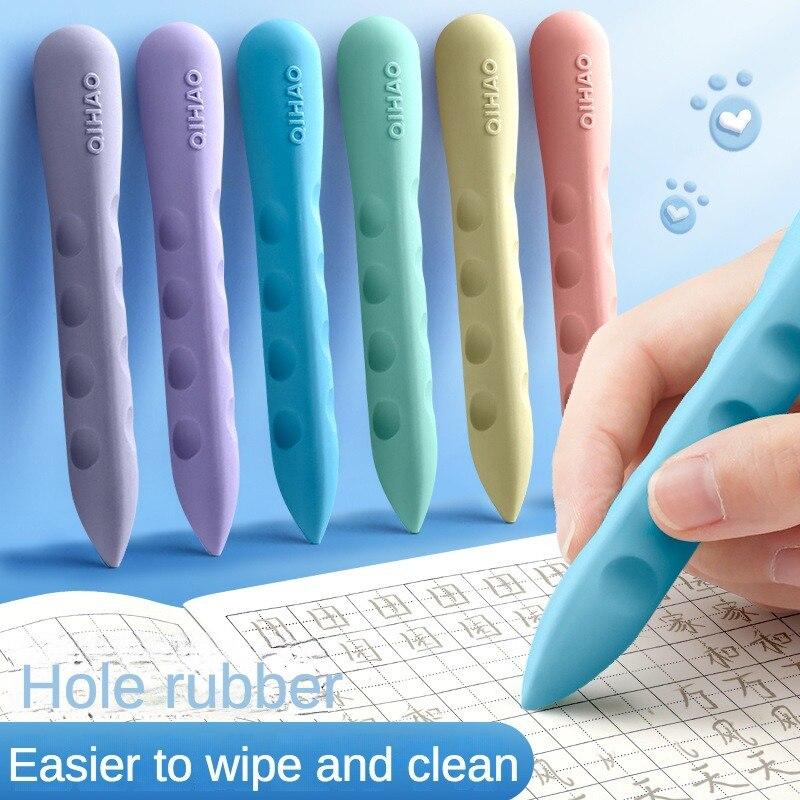 3 Pcs Super Large Hole Eraser Easy To Wipe for Primary School Students No Dross Children's Pen Like Creative Pencil Eraser