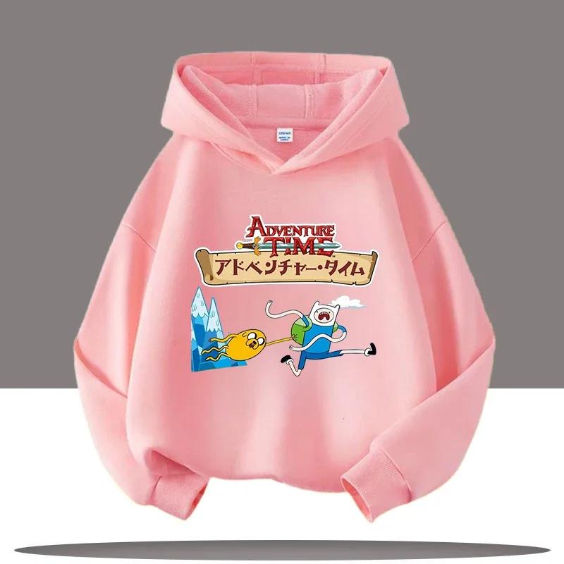 2025 Новая детская толстовка Время приключений с мультяшным принтом Аватар Детская спортивная одежда для девочек Повседневный топ Одежда на осень/зиму