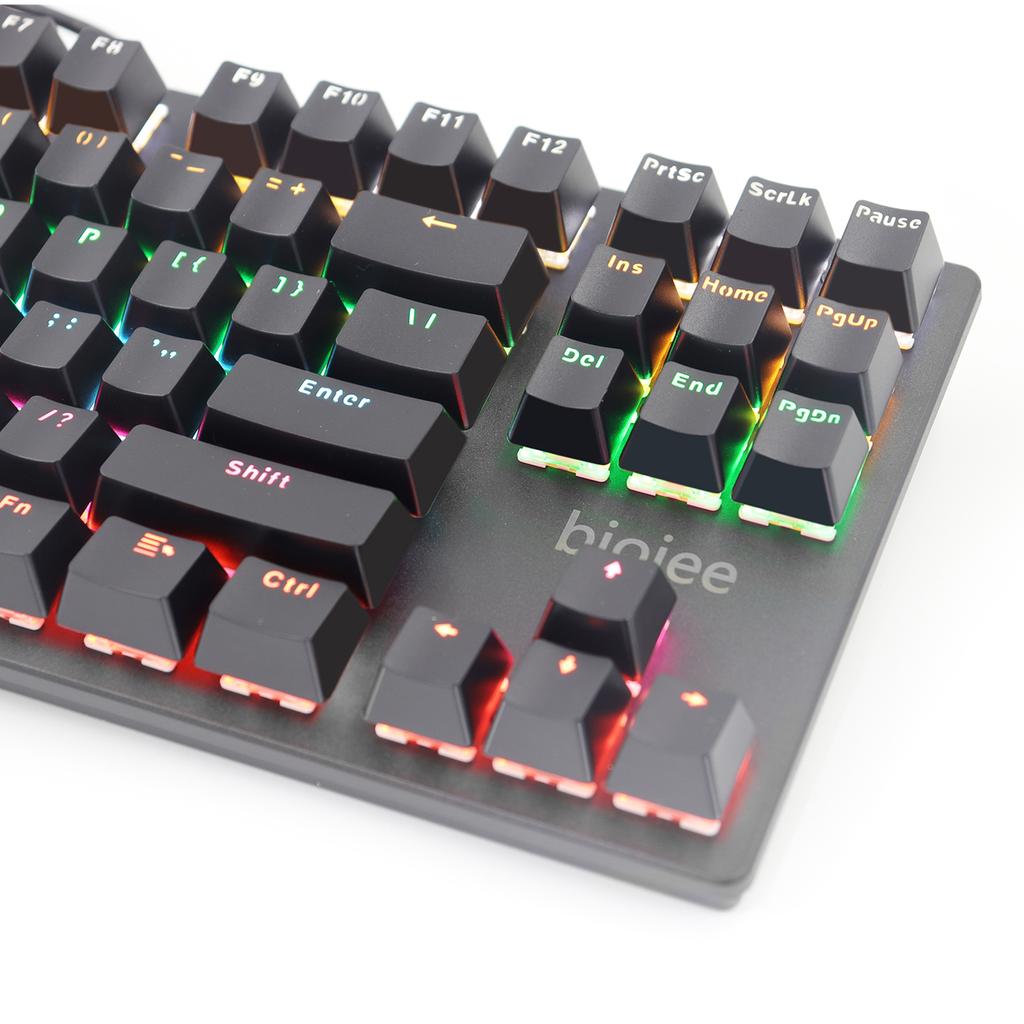 Biojee Wired 87Key Mechanical Gaming Keyboard Rainbow Backlit Keyboard For Windows PC Laptop for