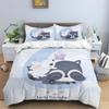 Moon Little Animal Sleep Print Digital Print Polyester Bedding Sets, Girl'S Cover, Duvet Cover Set For Teens, Cover Pillowcase