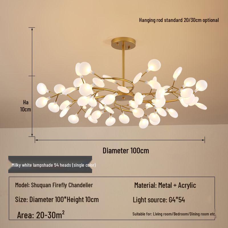 Северная люстра Светлячок: Минималистичное креативное освещение для столовой, спальни и жилых помещений