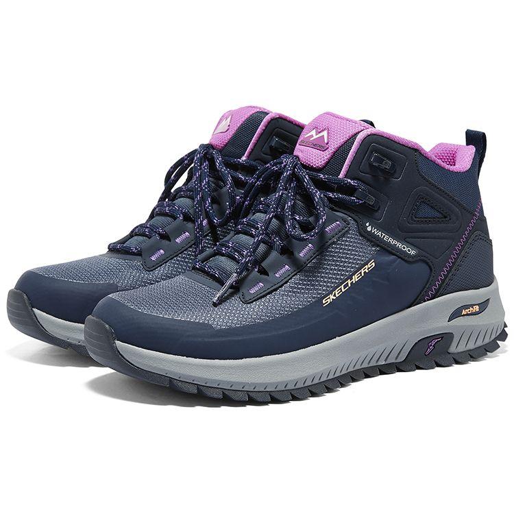 Skechers Универсальные функциональные уличные ботинки средней высоты Женские обувь Синий Фиолетовый 180086-NVPR