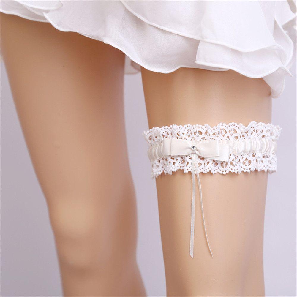 Women Girls Wedding Accessories Bridal Garter Lace Garter Leg Loop Bow Leg Ring