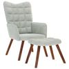 VidaXL Chaise de relaxation avec tabouret Gris clair Velours, chaise, chaise de salon, fauteuil relax, chaise longue, siège 4016821