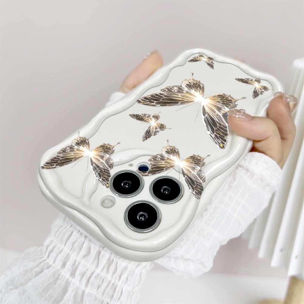 Мультяшный узор, кремовая текстура, мягкий силиконовый чехол с волнистыми краями, чехол для телефона IPhone Samsung Huawei Honor Xiaomi Redmi OPPO Realme Vivo Infinix