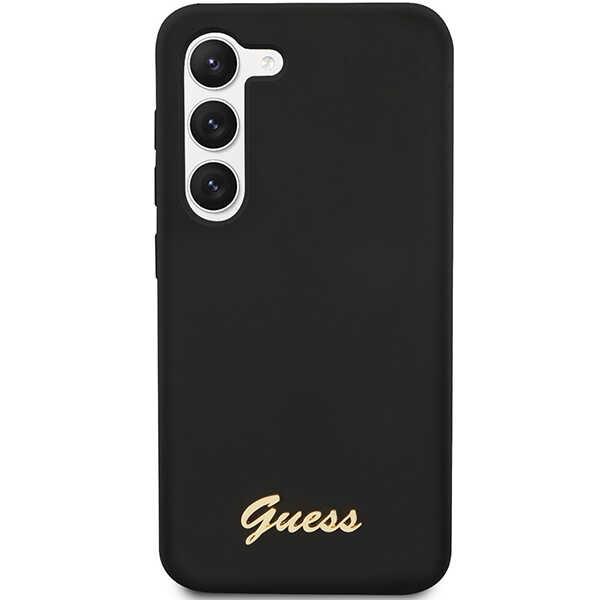 Guess Guhcs23Mslsmk S23+ S916 Czarny/Black Hardcase Silicone Vintage Gold Logo