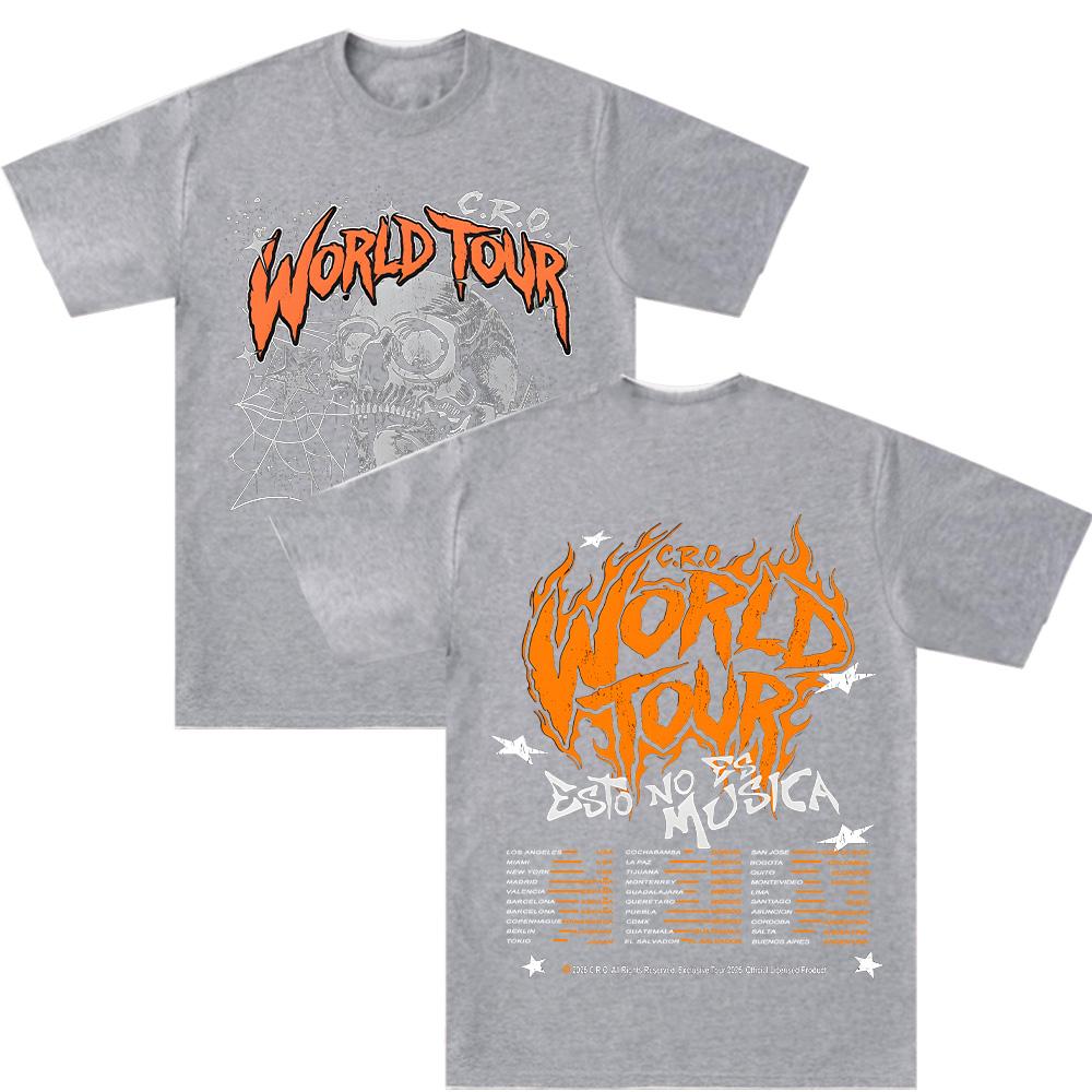 Camiseta Wt Ruinas C.R.O Esto No Es Musica World Tour T-shirts Hip Hop Fashion T-shirt Vintage Cotton Short Sleeve Tee