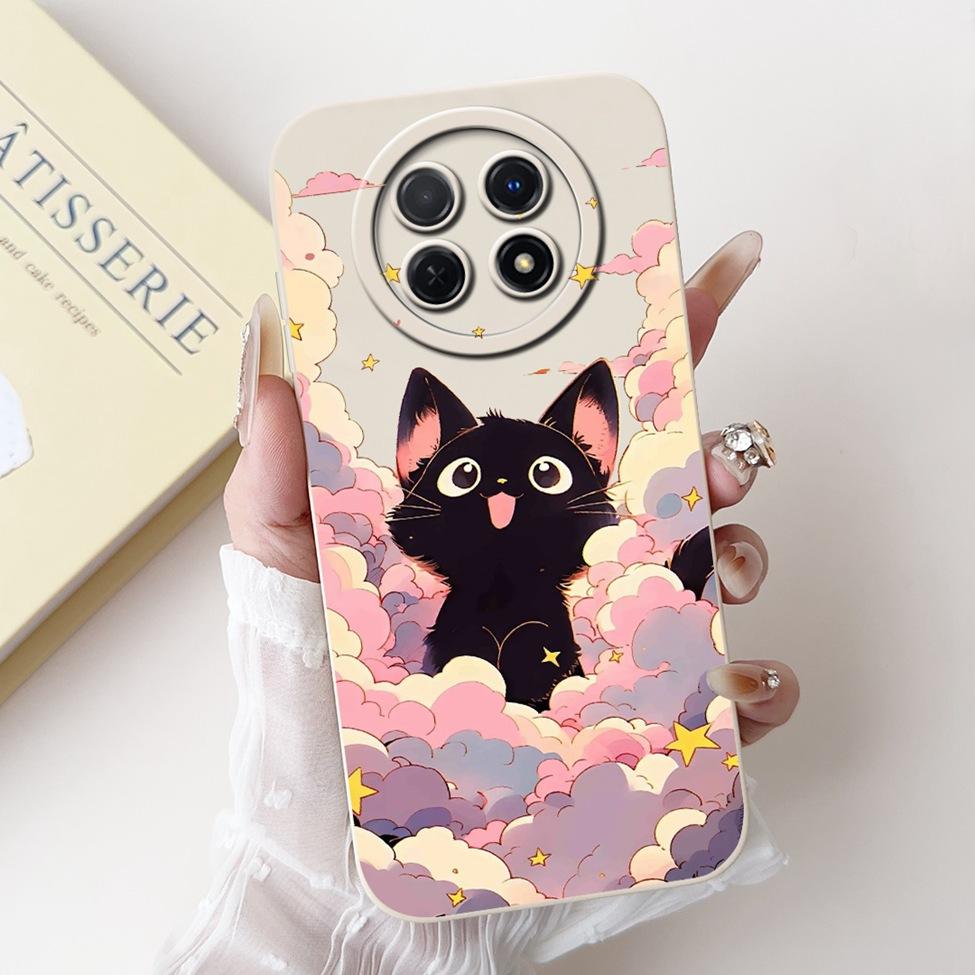 For Realme 12 5G Case For Realme 12X 5G Cover RMX3998 Luxury Fashion Flowers Kawaii Girl Cute Cat Shockproof Phone Case Funda