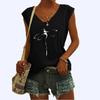 Women Casual V Neck Sleeveless Top Female Fashion Summer Printed Vest Shirt Ladies Pullover Tank Top