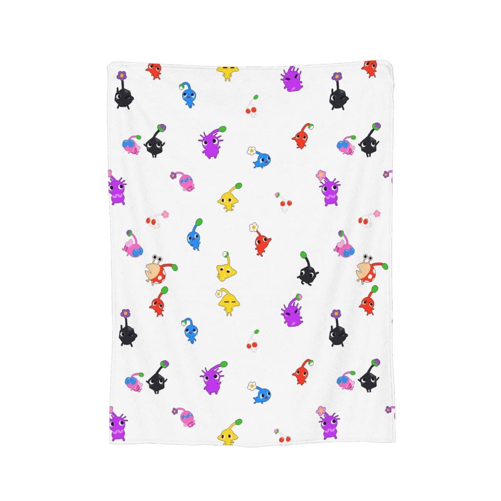 Game Cartoon Cute Pikmin Blanket Fleece All Season Breathable Super Soft Throw Blanket for Sofa Travel Bedding Throws