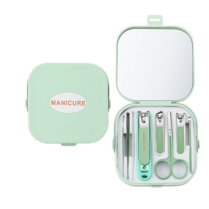 Nail art high-grade mirror Suit combination with mirror nail clippers Suit full set of nail clippers manicure tools