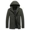 Мужская осенне-зимняя хлопковая утепленная мужская кофта среднего возраста большого размера с капюшоном