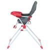 BAMBISOL Fixed High Chair - From 6 Months - Mixed - Grey and Red - PVC Seat - Removable and Adjustable Tray