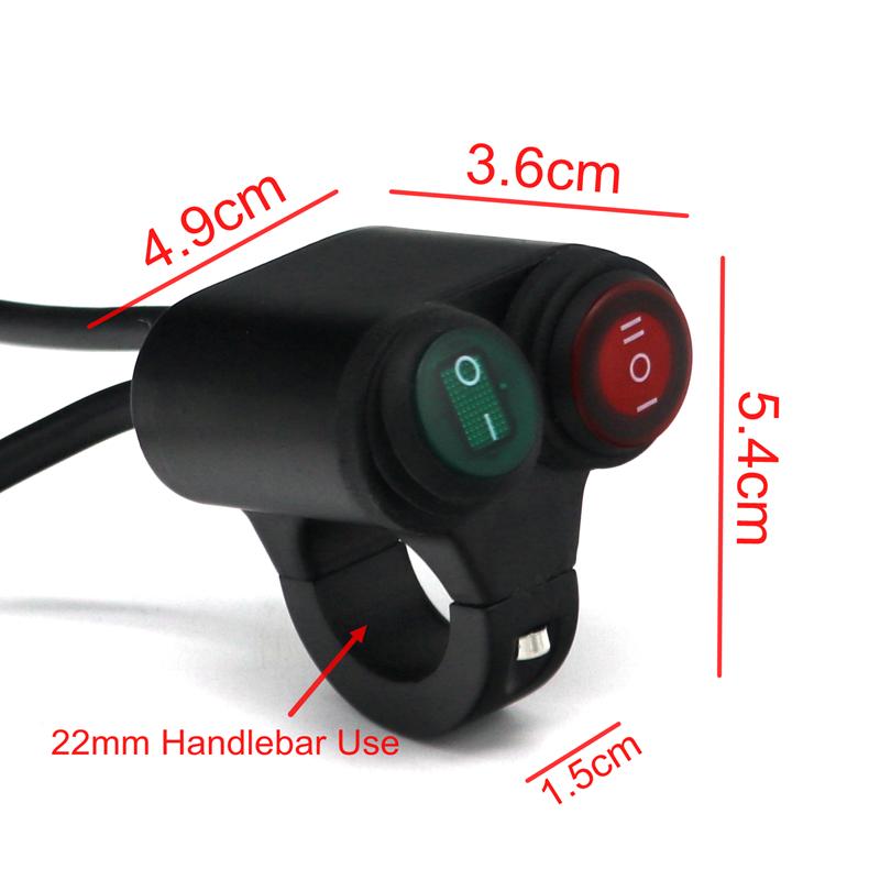 LMoDri переключатель на руль мотоцикла, 2 кнопки управления в 1 мотоцикле, 22 мм, 7/8 дюйма, переоборудование панели, водонепроницаемые переключатели ВКЛ/ВЫКЛ