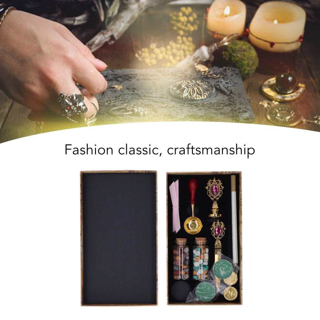 Wax Stamp Kit European Retro Stamp Hand Account Envelopes Paint Sealing Wax Kit Gift Earth Box Decoration