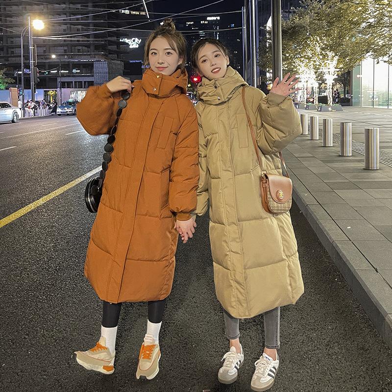Thickened down cotton clothes for women, loose and long knee cotton clothes, winter new jackets ins bread clothes tide