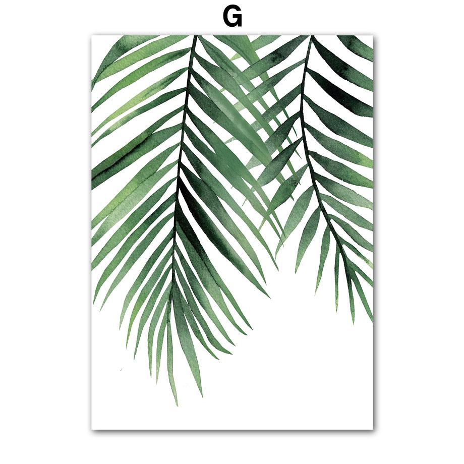 Картина на холсте Весна Зеленая Акварель Листья растений Пальма Скандинавские постеры и принты Домашнее настенное искусство Картины Декор гостиной