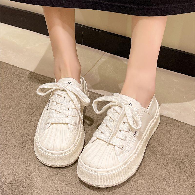 Женская белая обувь. Новые летние легкие туфли на платформе. Универсальные двусторонние кроссовки.
