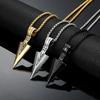 Hiphop Brazil Spearhead Arrows Stainless Steel Pendant Necklaces For Men Boys Metal Clavicle Chain Choker Jewelry