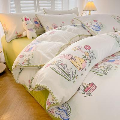 Комплект домашнего постельного белья с цветочным принтом, простой свежий, удобный комплект пододеяльников с простынями, пододеяльниками, наволочками, постельное белье