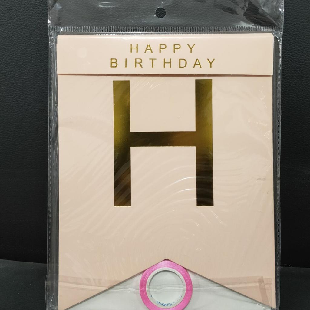 Birthday Party Decoration Bronzing Dovetail Flag Happy Birthday Birthday Flag Banner Bunting Custom