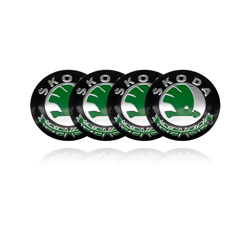 pcs 56mm Car wheel hub cover badge stickers For Skoda Octavia Fabia Kamiq Kapoq Kodiaq Rapid SCALA Superb VRS Car Accessories